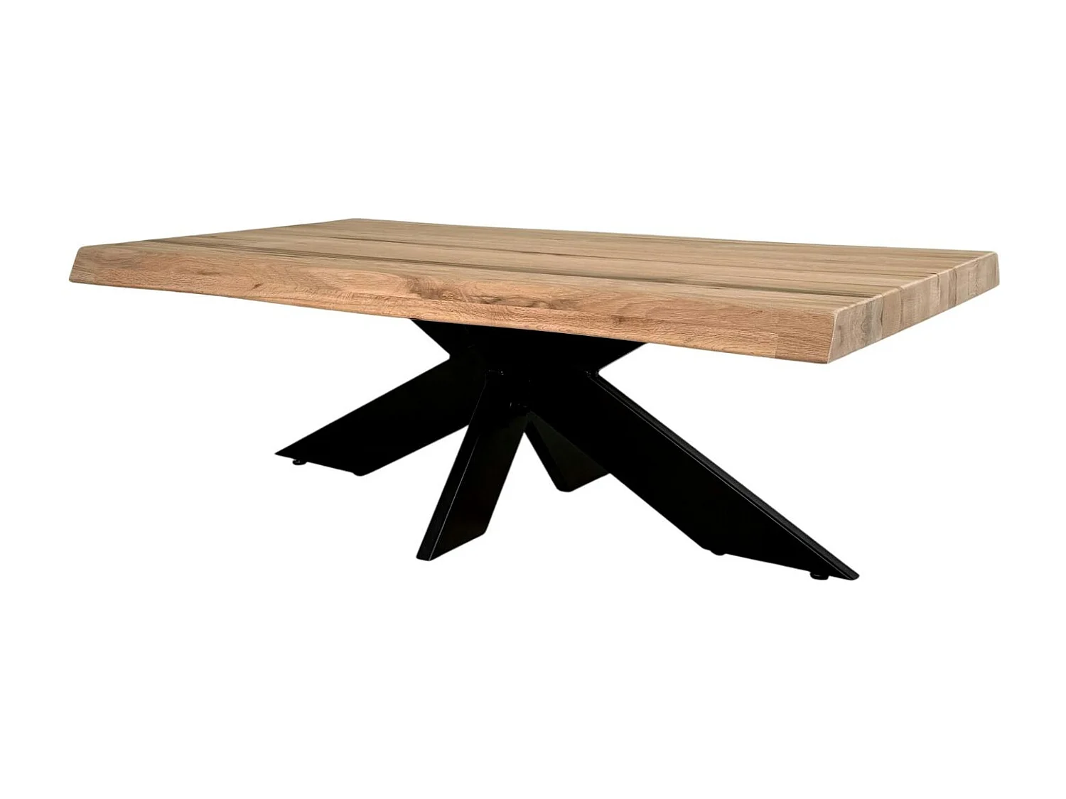 Table basse design en chêne blanc avec bords naturels PALERME