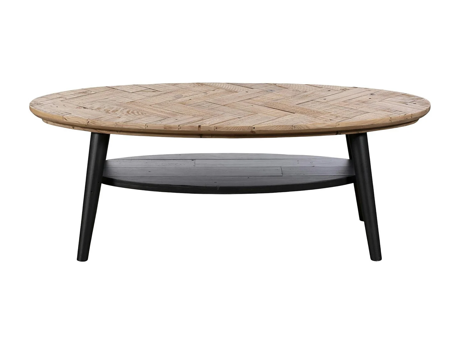 Table basse en bois recyclé FSC motif chevron FAGA