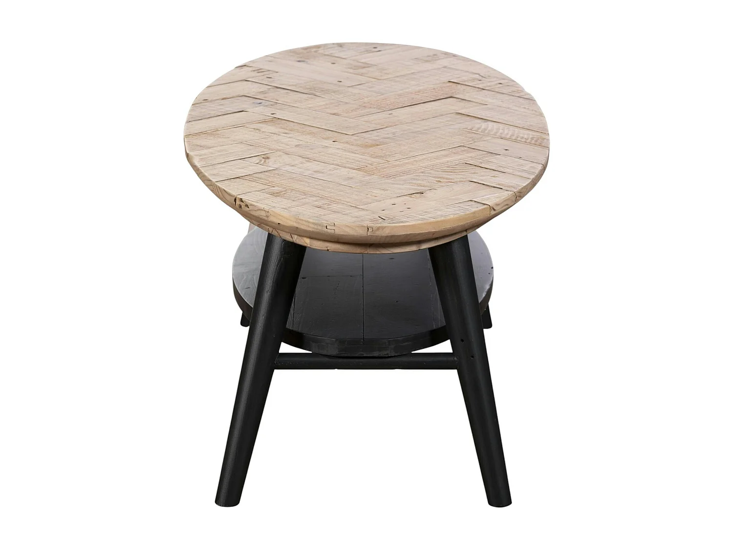 Table basse en bois recyclé FSC motif chevron FAGA