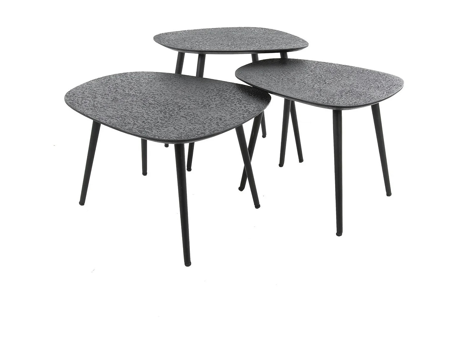 Table basse design organique finition anthracite (3 pièces) RALF
