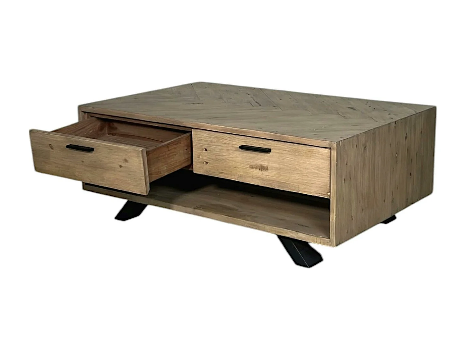 Table basse contemporaine bois recyclé VITTORIA