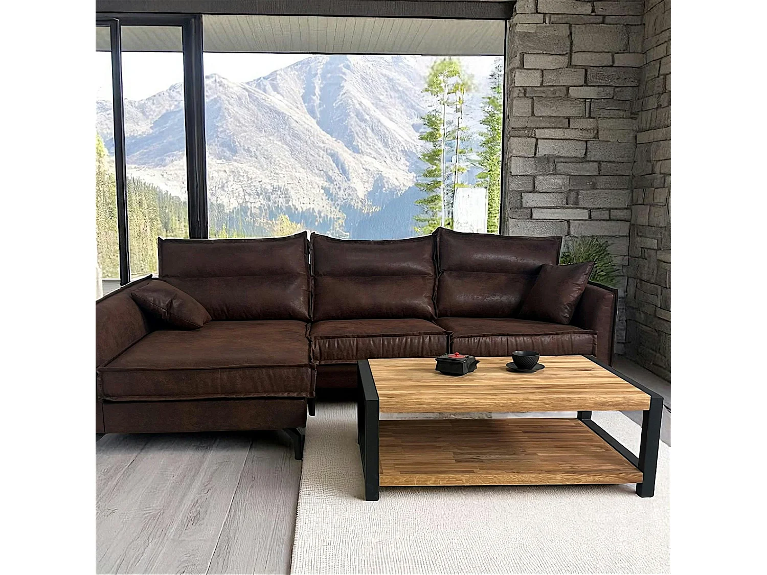 Table basse double plateau en chêne huilé FERSCOTT 2