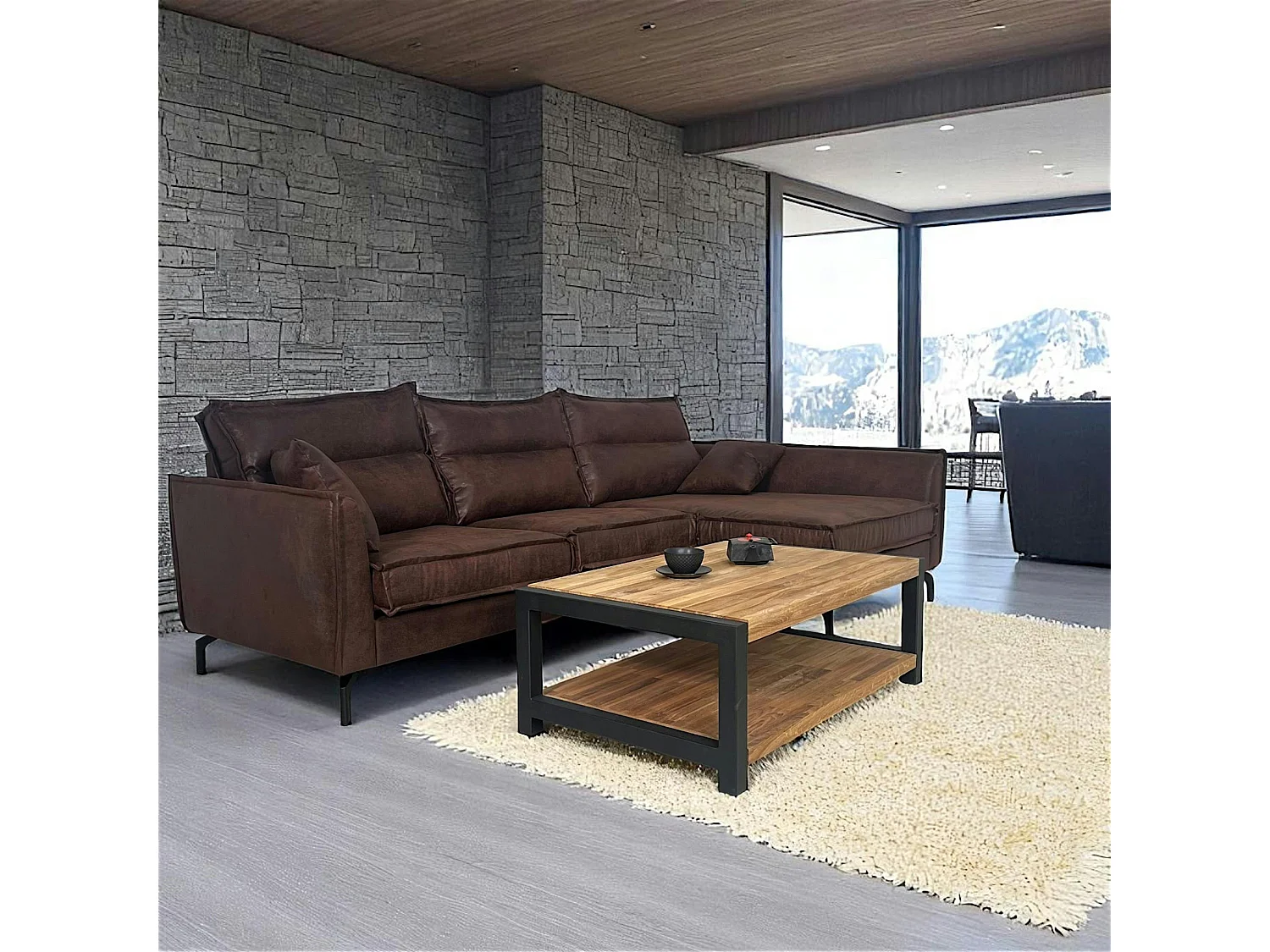 Table basse double plateau en chêne huilé FERSCOTT 2