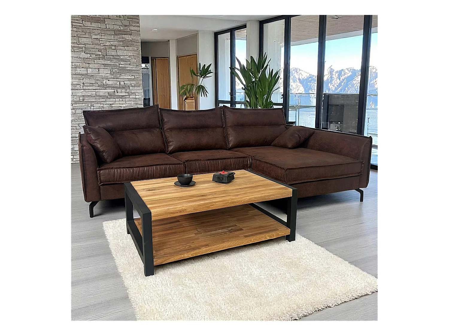 Table basse double plateau en chêne huilé FERSCOTT 2