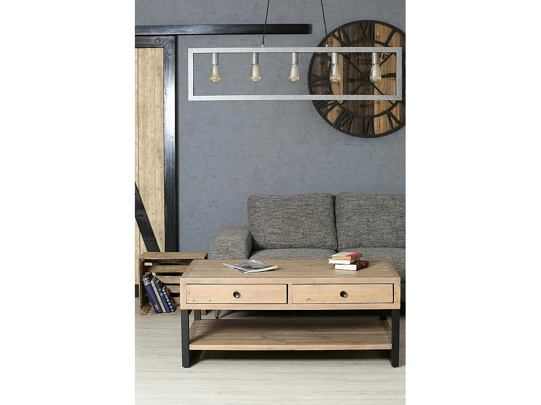 Table basse avec rangement en bois recyclé AUCKLAND