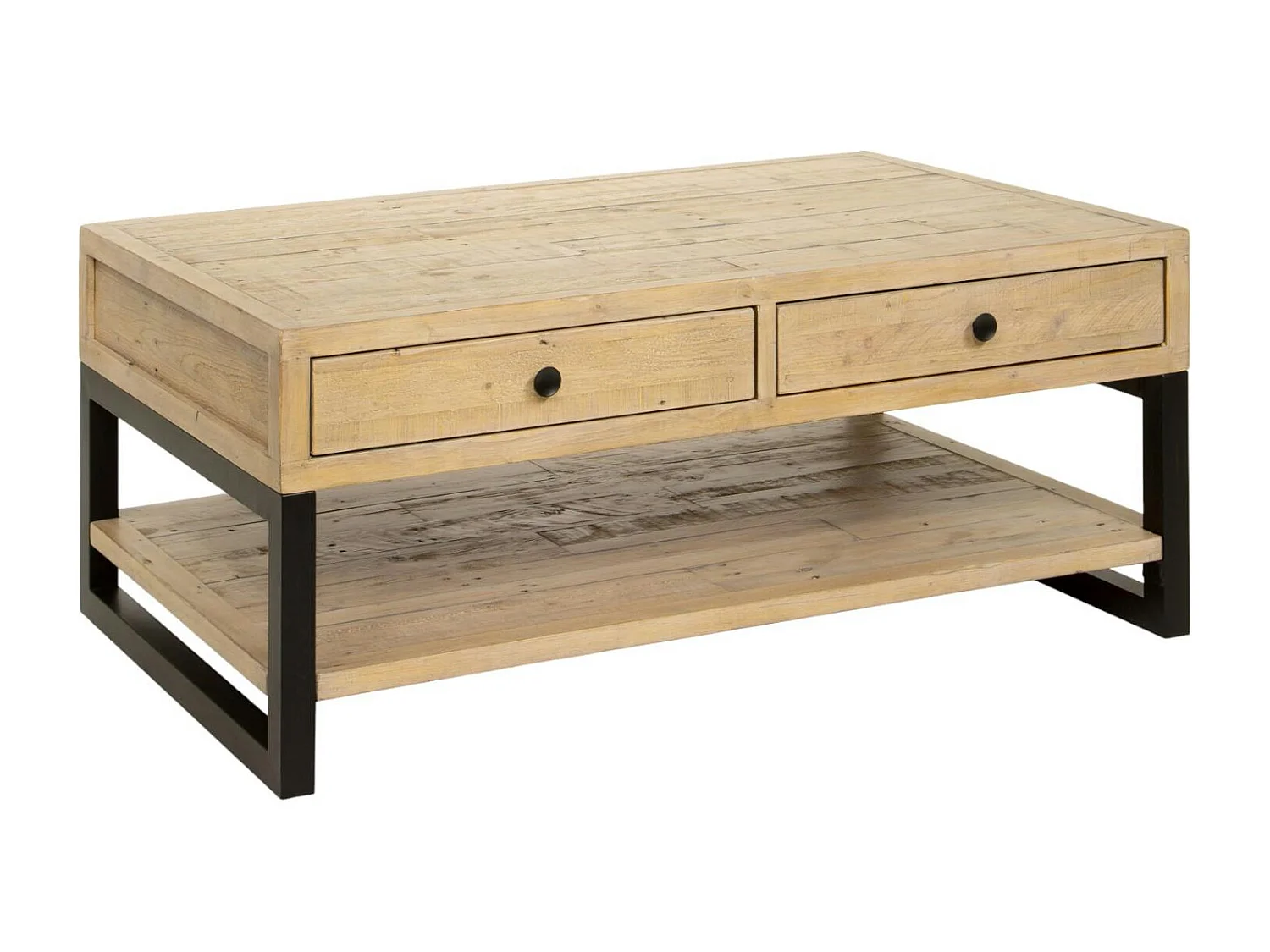 Table basse avec rangement en bois recyclé AUCKLAND