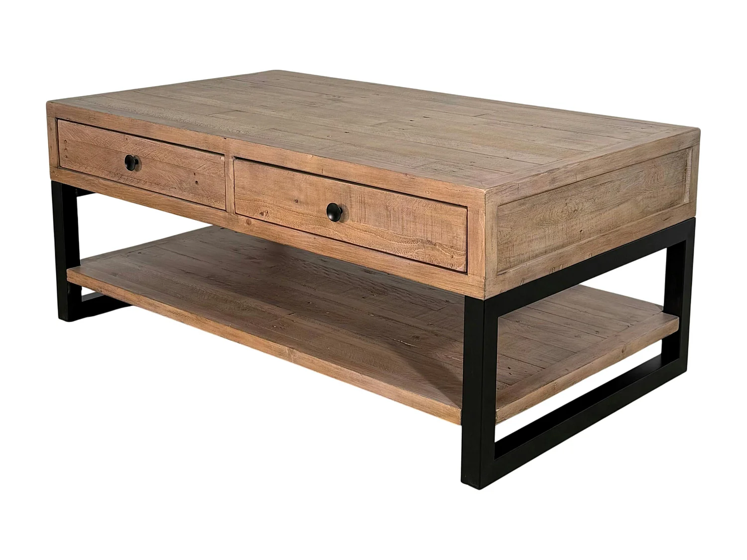 Table basse avec rangement en bois recyclé AUCKLAND