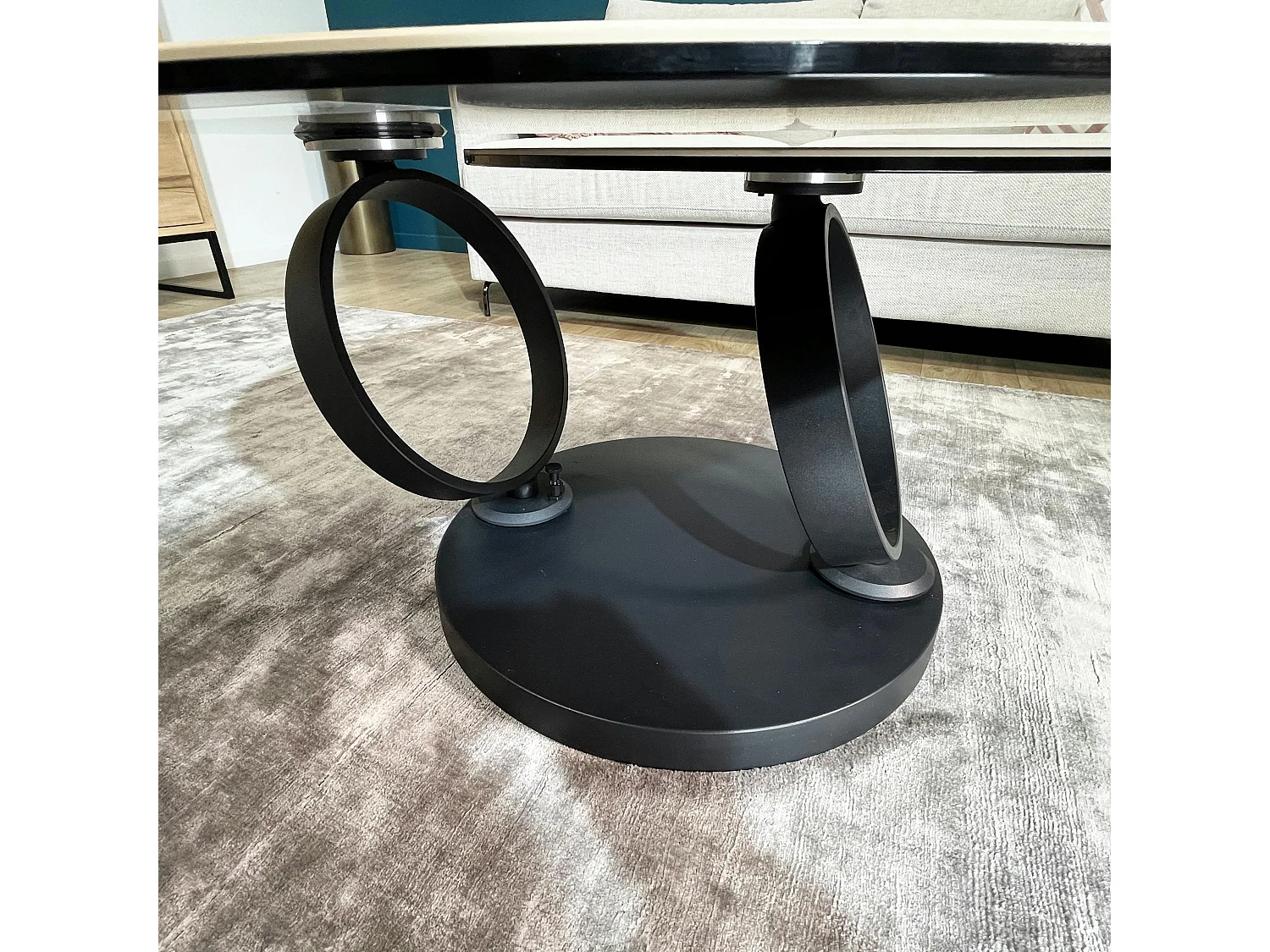 Table basse pivotante en céramique effet bois LOMBARDIE