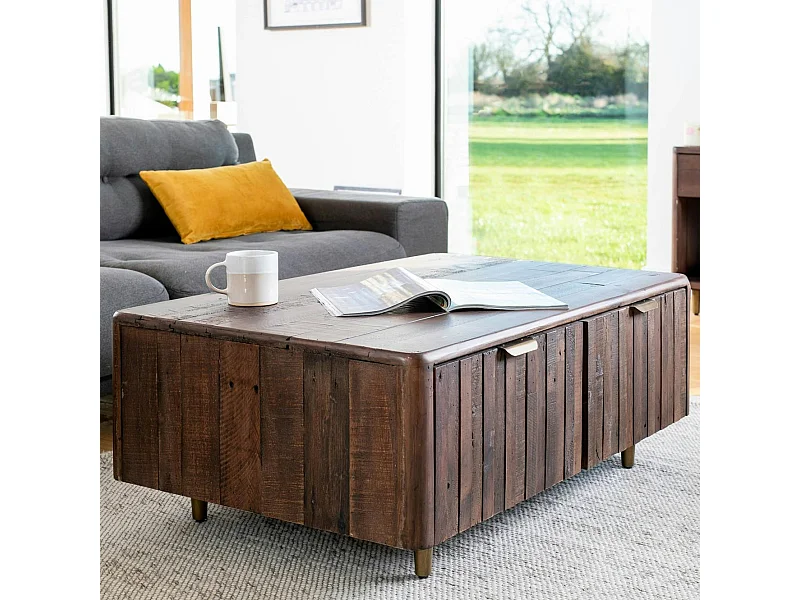 Table basse bois recyclé brun QUEENSTOWN