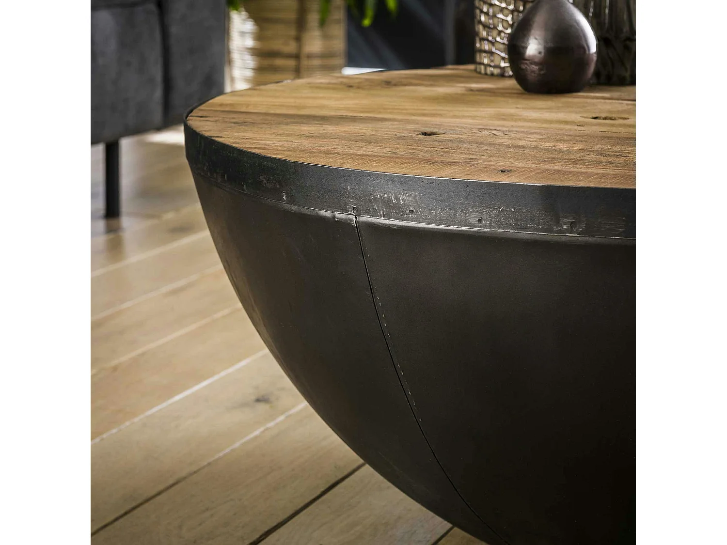 Table basse industrielle ronde SHEFFIELD