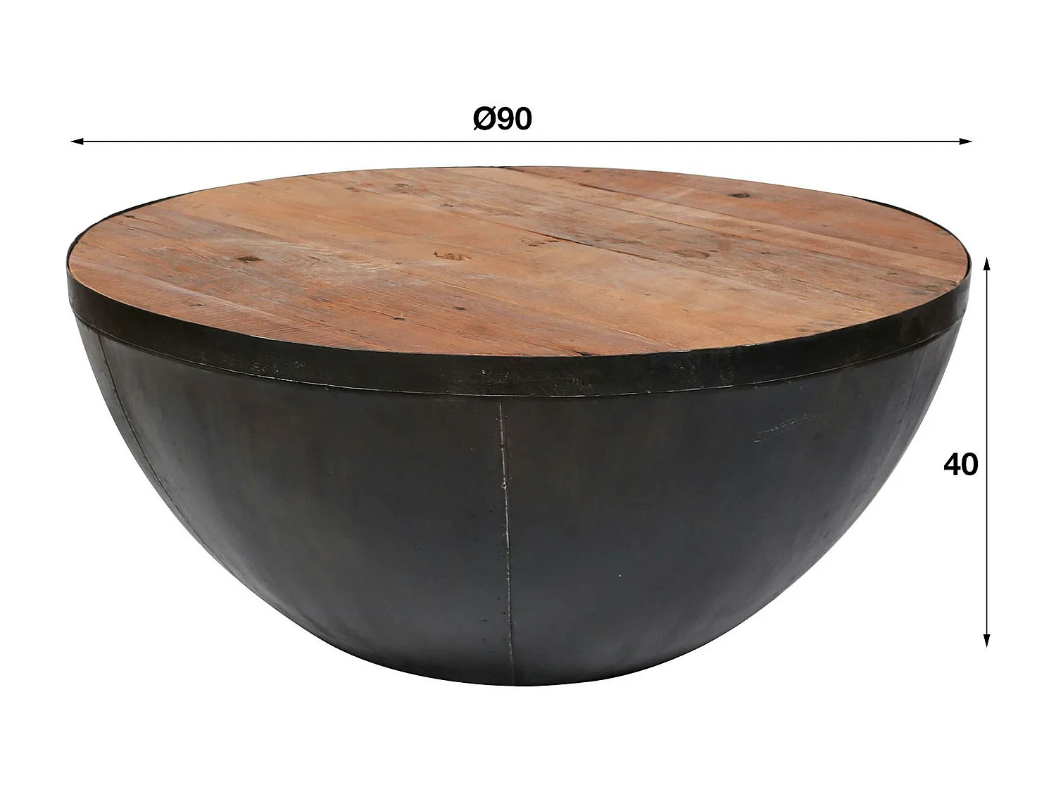 Table basse industrielle ronde SHEFFIELD