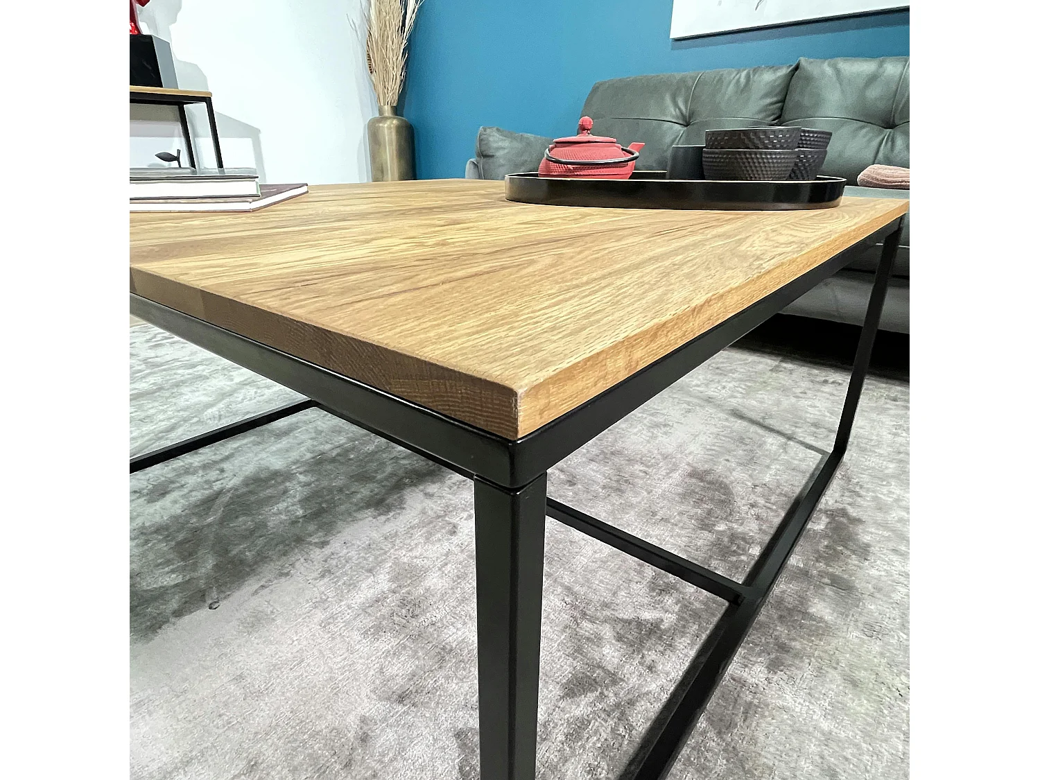 Table basse carrée en chêne massif huilé 100 X 100 PALERME