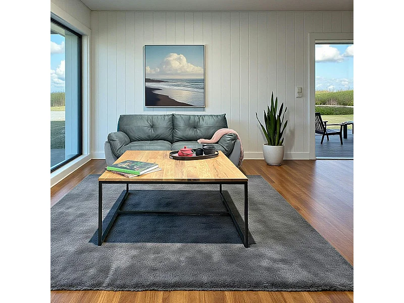 Table basse carrée en chêne massif huilé 100 X 100 PALERME