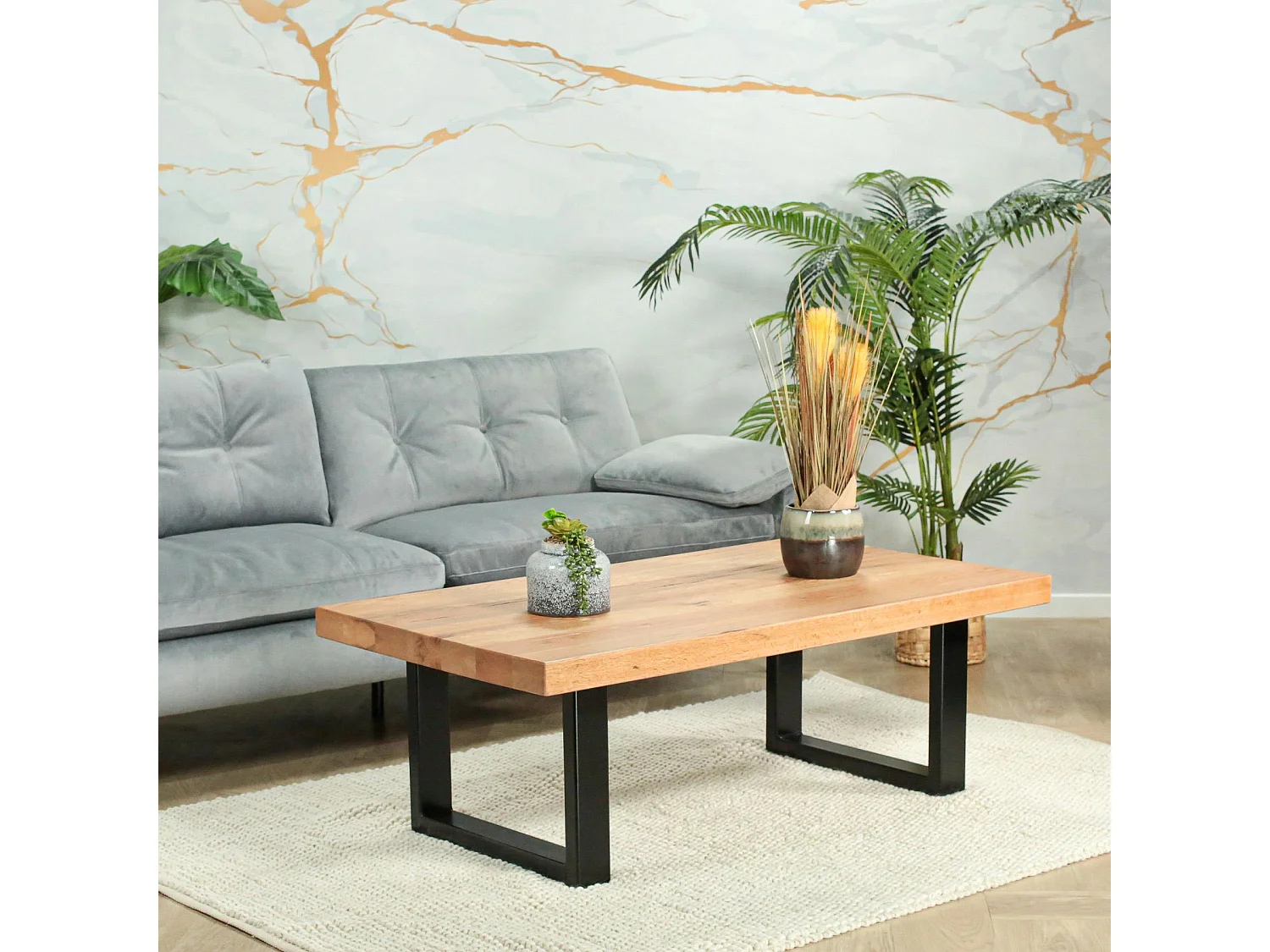 Table basse en bois de chêne huilé PALERME