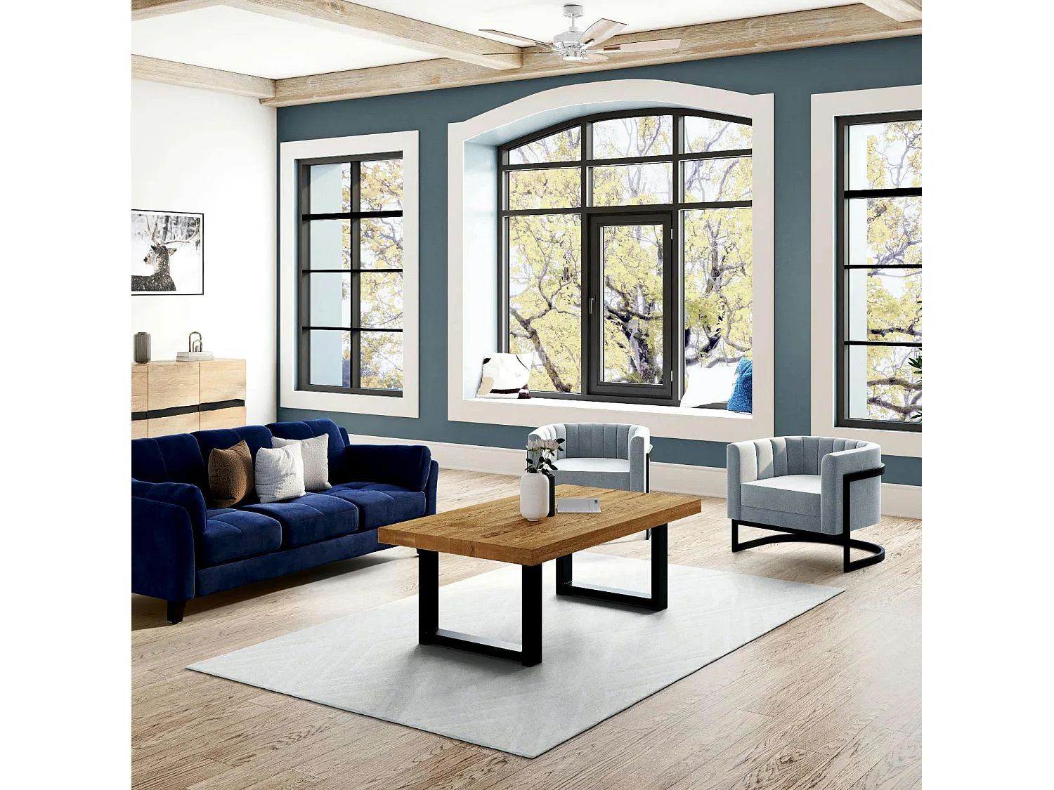 Table basse en bois de chêne huilé PALERME