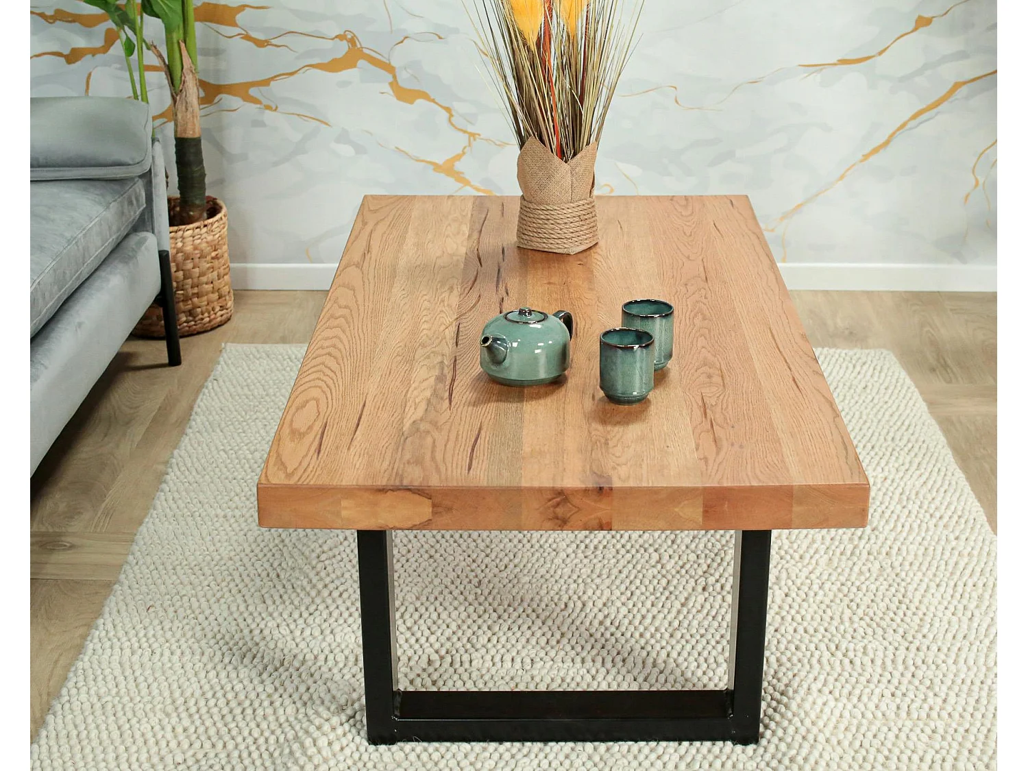 Table basse en bois de chêne huilé PALERME