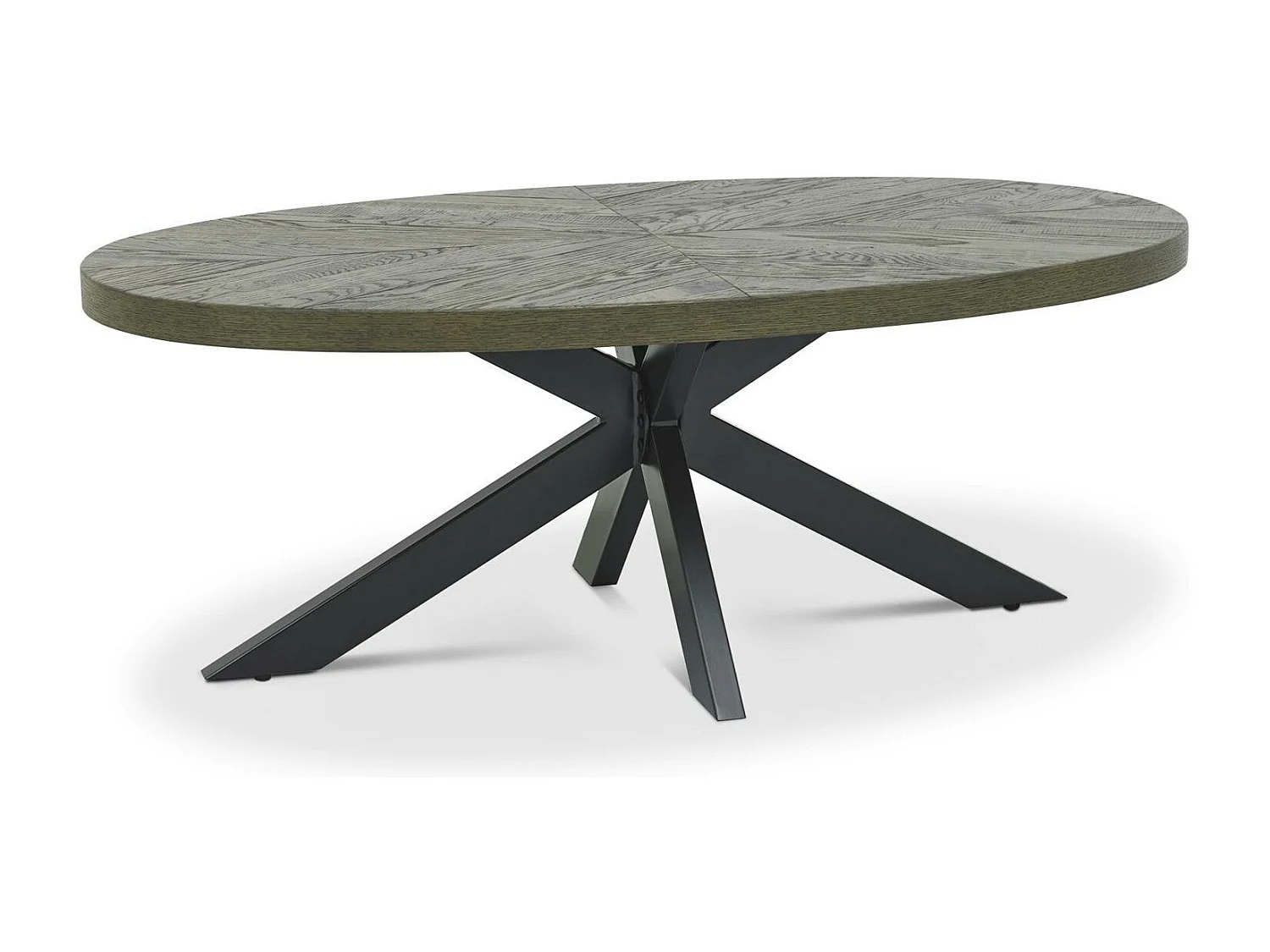 Table basse ovale en marqueterie de chêne ARLINGTON