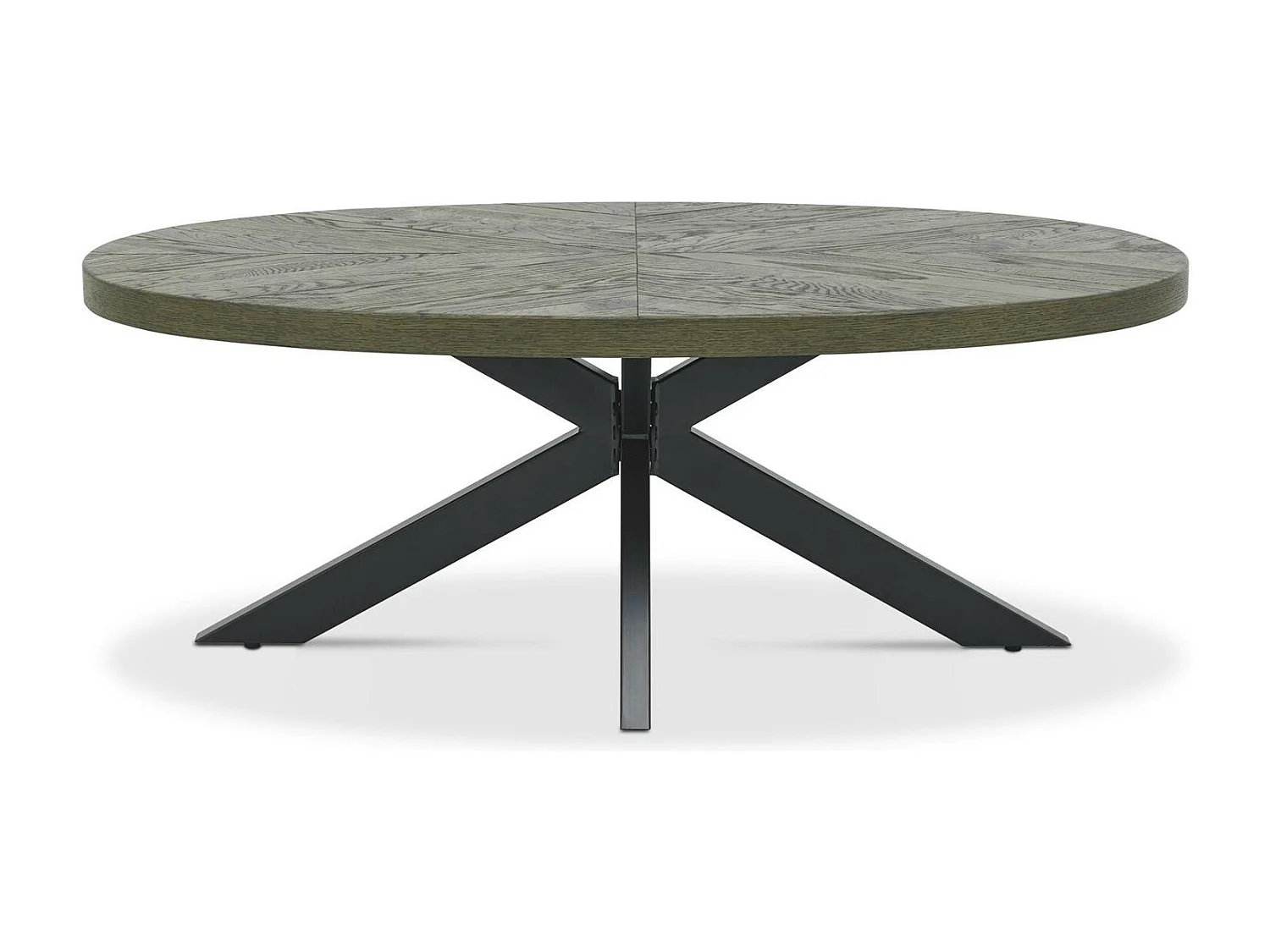 Table basse ovale en marqueterie de chêne ARLINGTON