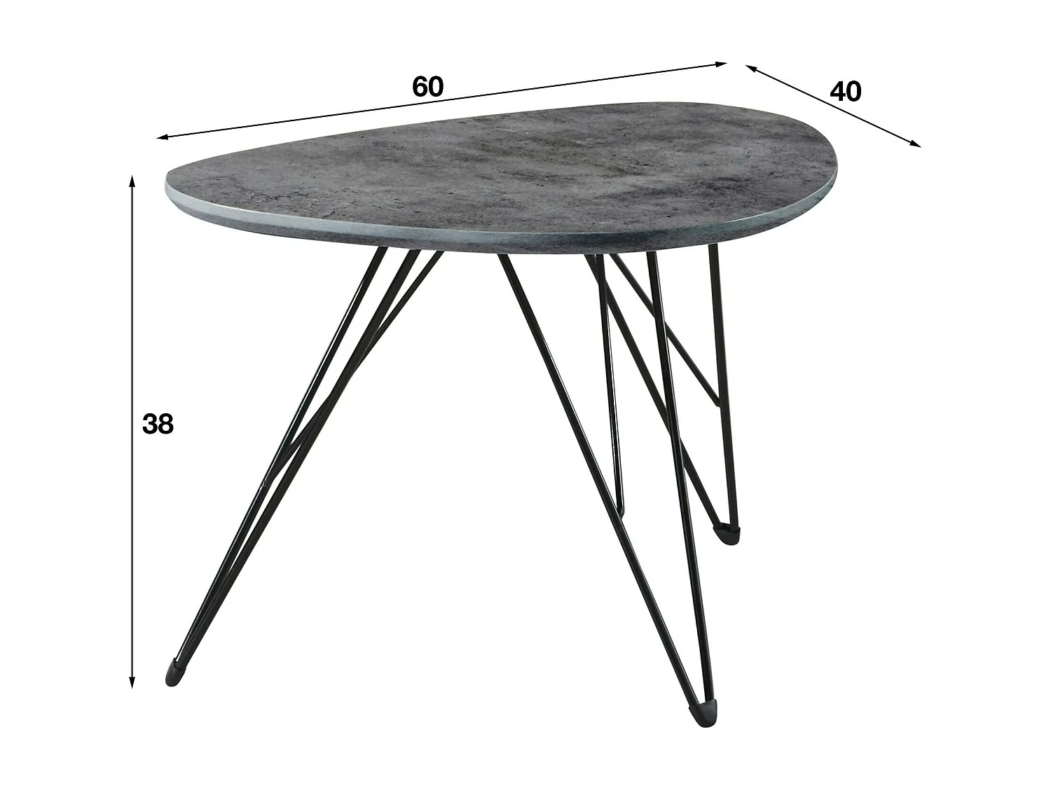 Table d'appoint grise effet béton PM HELSINKI