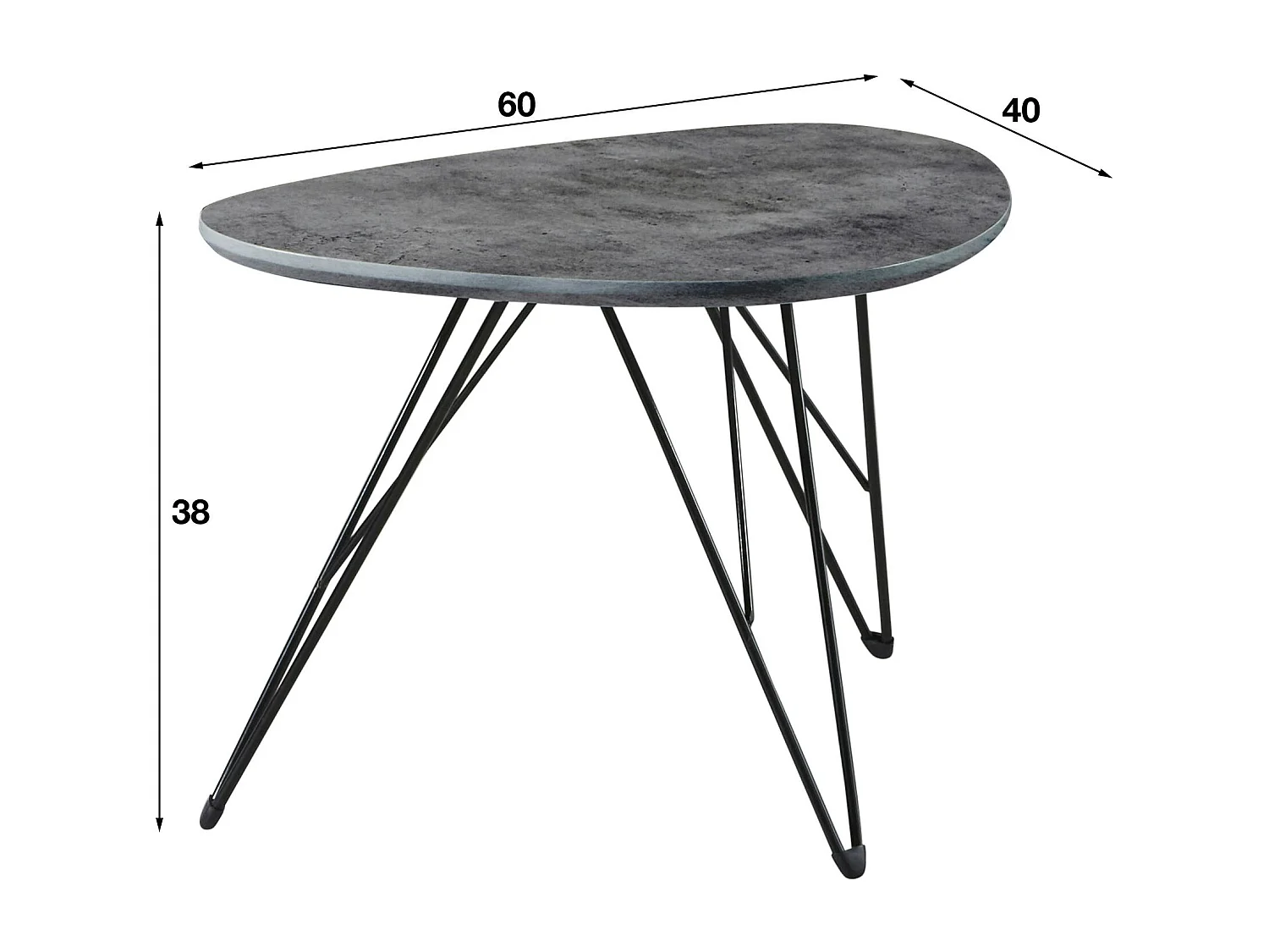 Table d'appoint grise effet béton PM HELSINKI