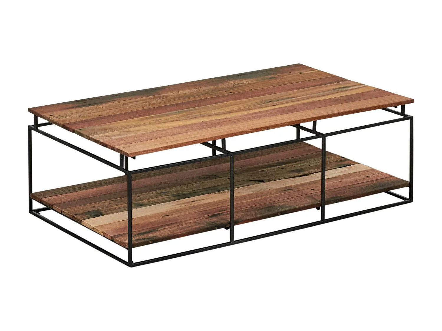 Table basse double plateau bois recyclé SAMPAN