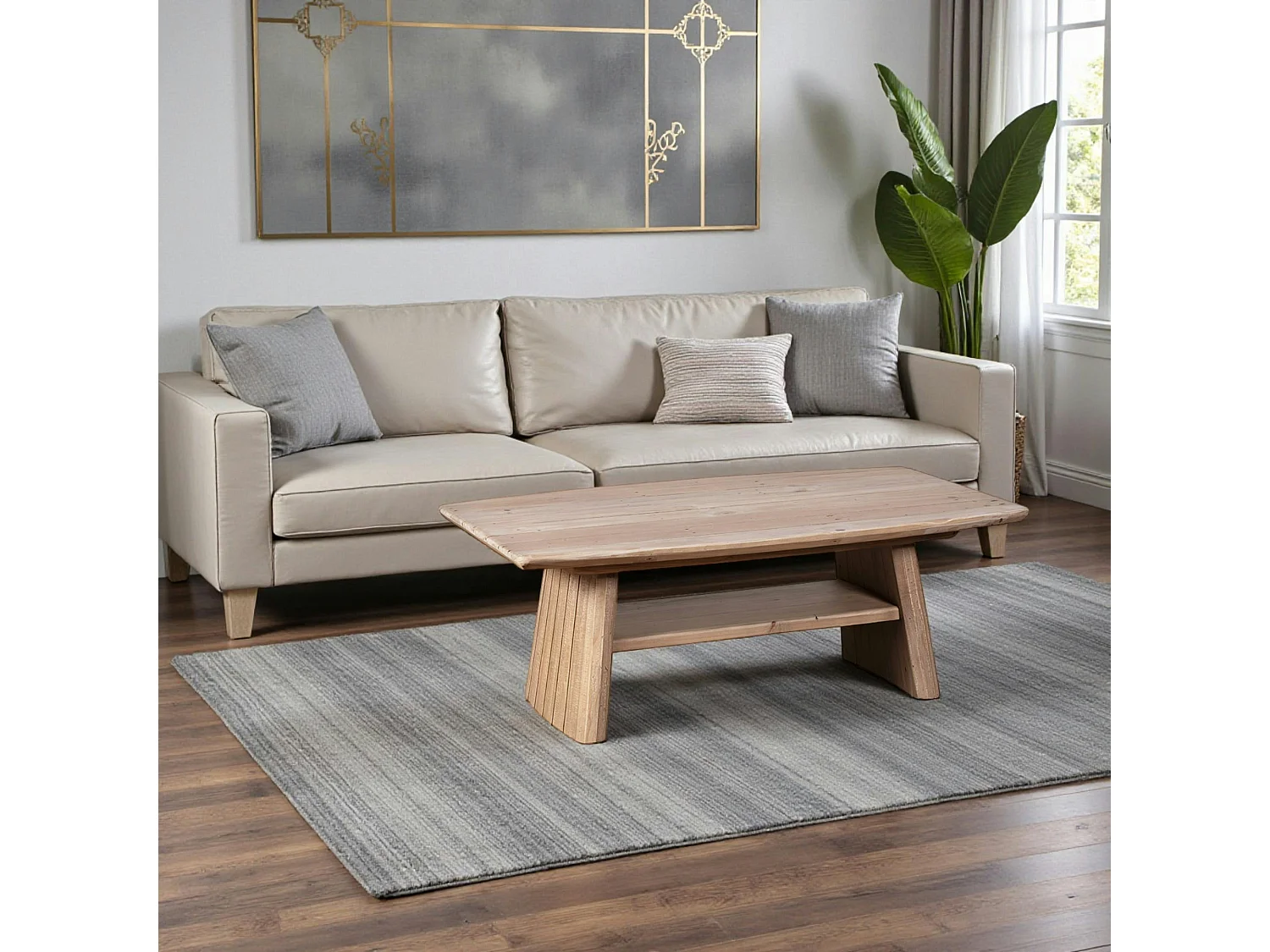 Table basse en bois recyclé FSC NELSON