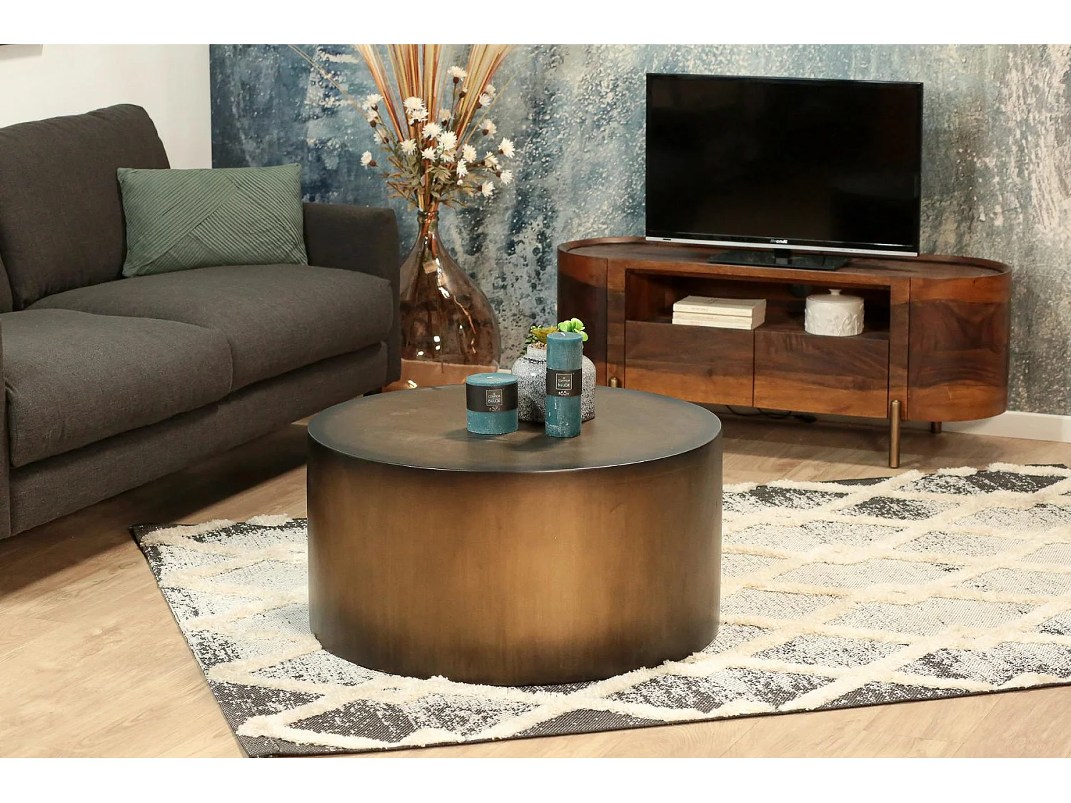 Table basse ronde bois de manguier FENI