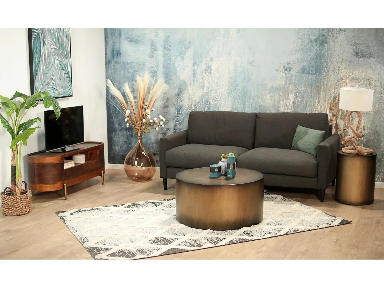 Table basse ronde bois de manguier FENI