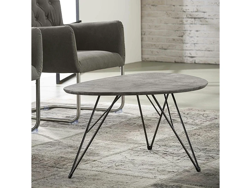 Table d'appoint grise effet béton GM HELSINKI