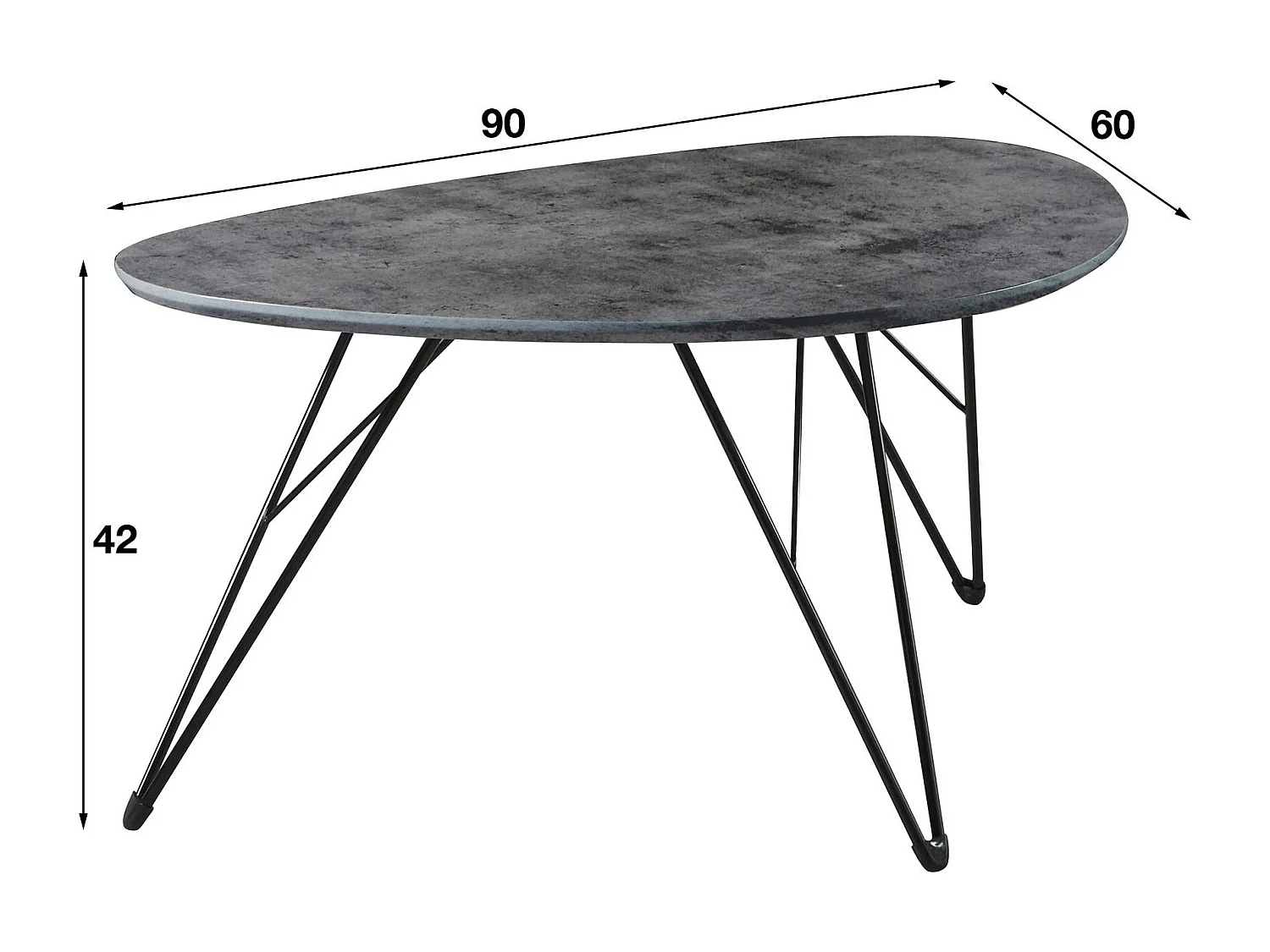 Table d'appoint grise effet béton GM HELSINKI