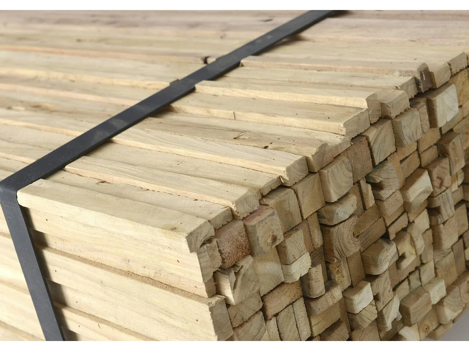 Table basse à roulettes en bois recyclé naturel 110x70x33cm