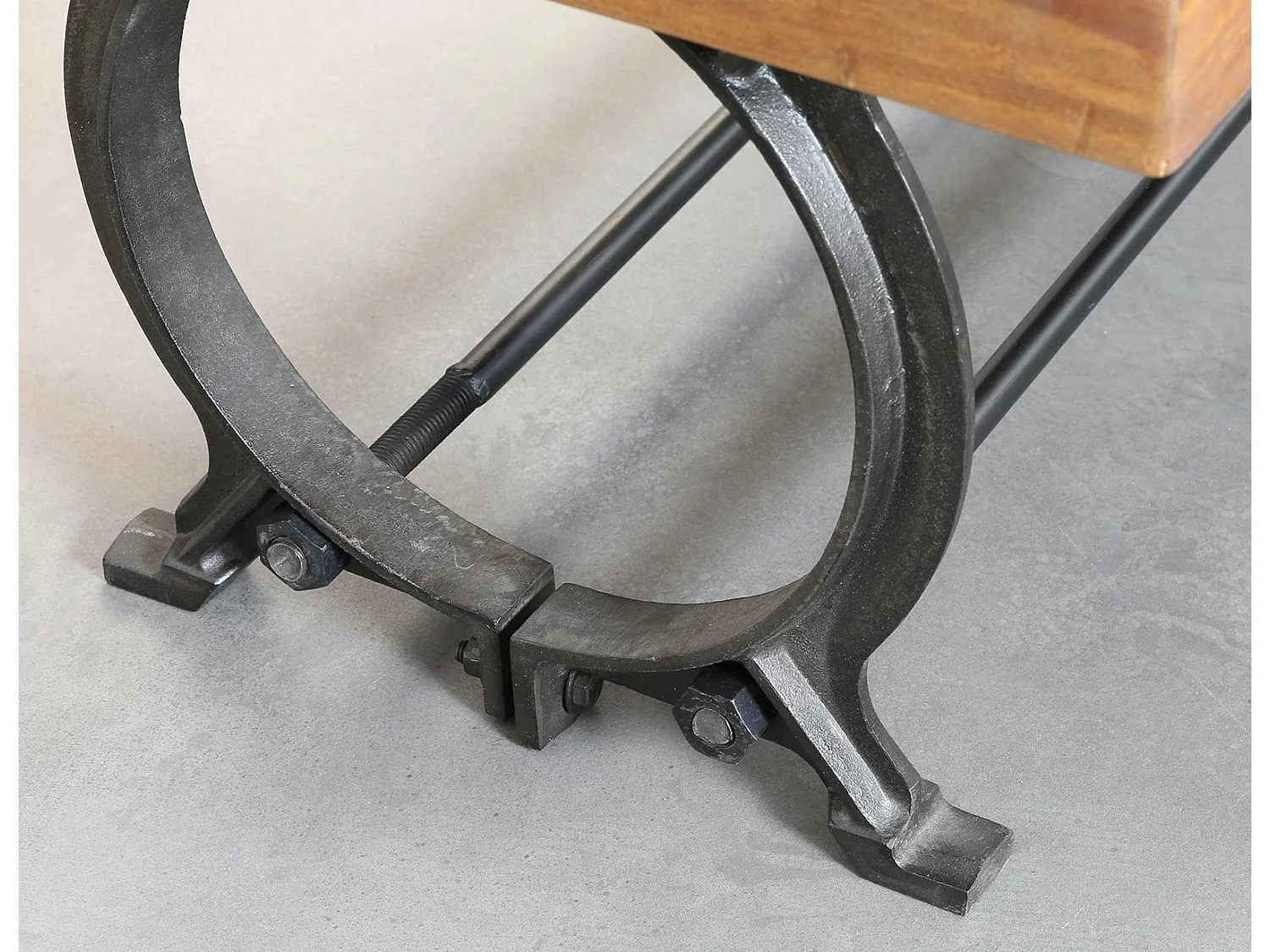 Table basse industrielle vintage bois recyclé LEEDS