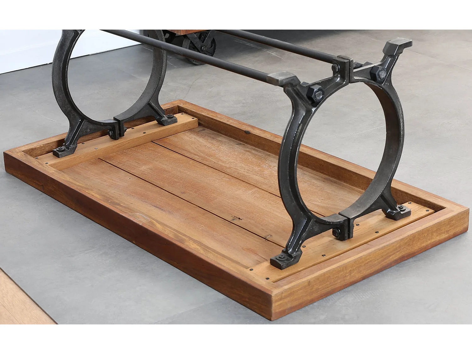 Table basse industrielle vintage bois recyclé LEEDS