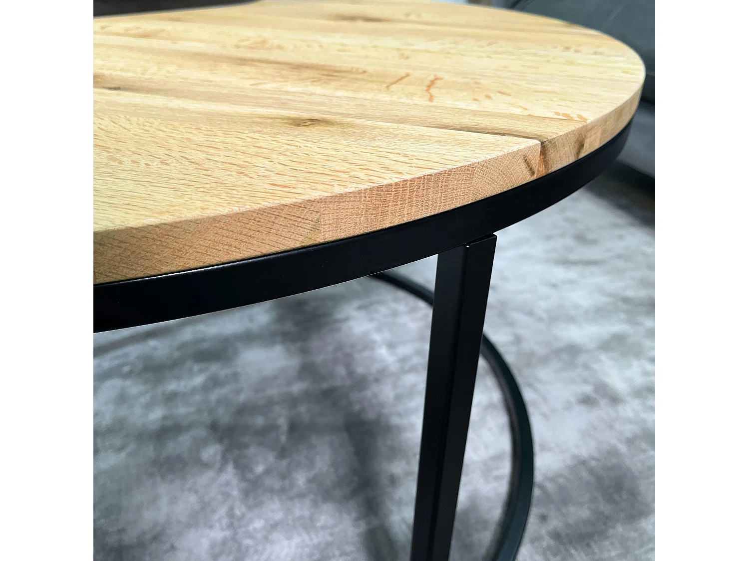 Table basse ronde diamètre 90 cm en chêne huilé PALERME