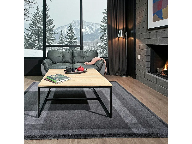 Table basse carrée en chêne massif blanc 100 X 100 PALERME