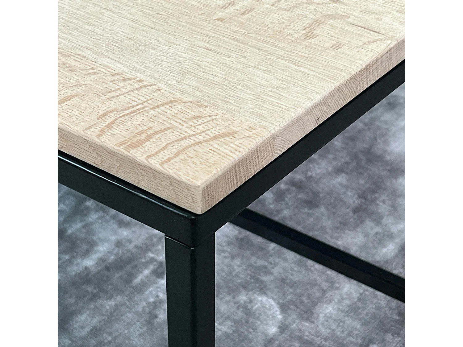 Table basse carrée en chêne massif blanc 100 X 100 PALERME