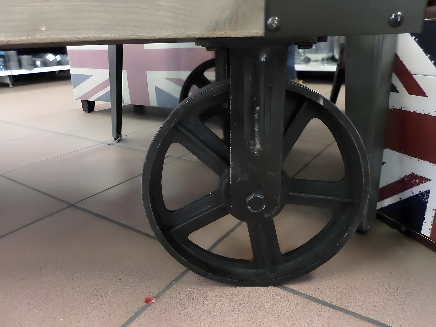 Table basse industrielle roulettes LANDAISE