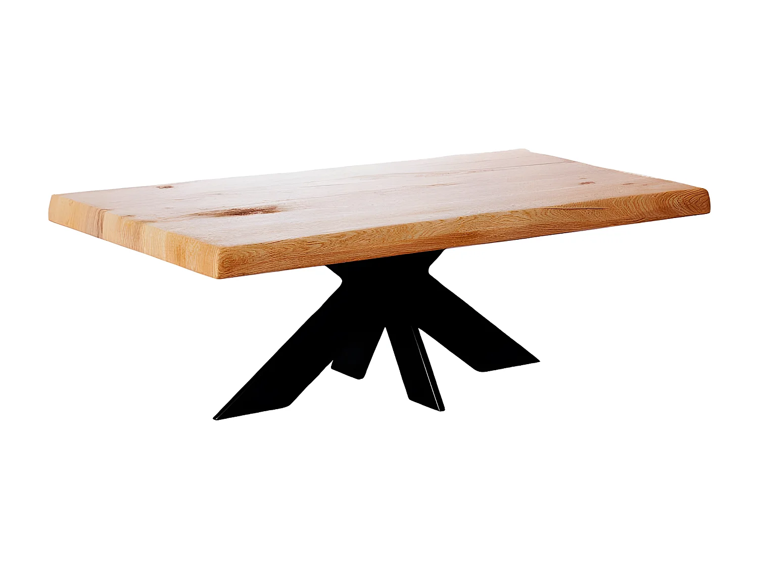 Table basse design en chêne huilé avec bords naturels PALERME