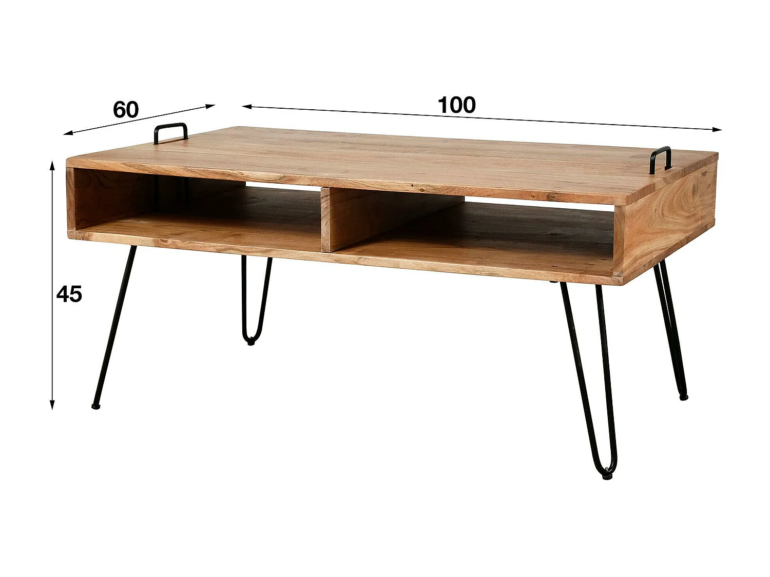 Table basse scandinave bois massif 100 cm MELBOURNE