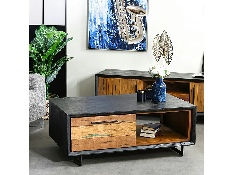 Table basse bois recyclé de bateau PHOENIX