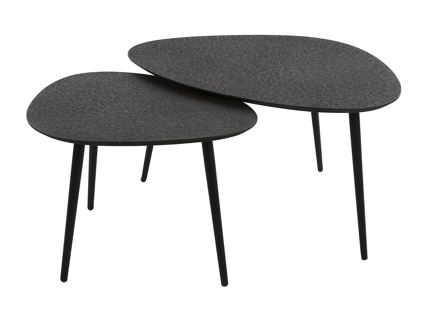 Table basse design organique grise (2 pièces) RALF