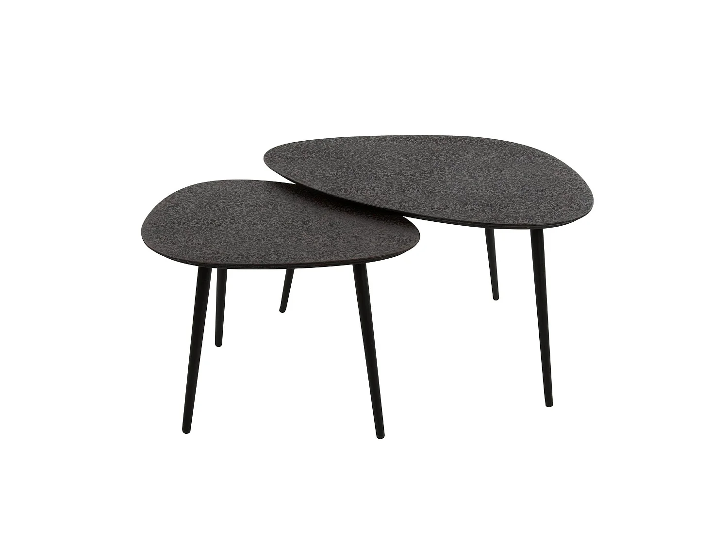 Table basse design organique grise (2 pièces) RALF