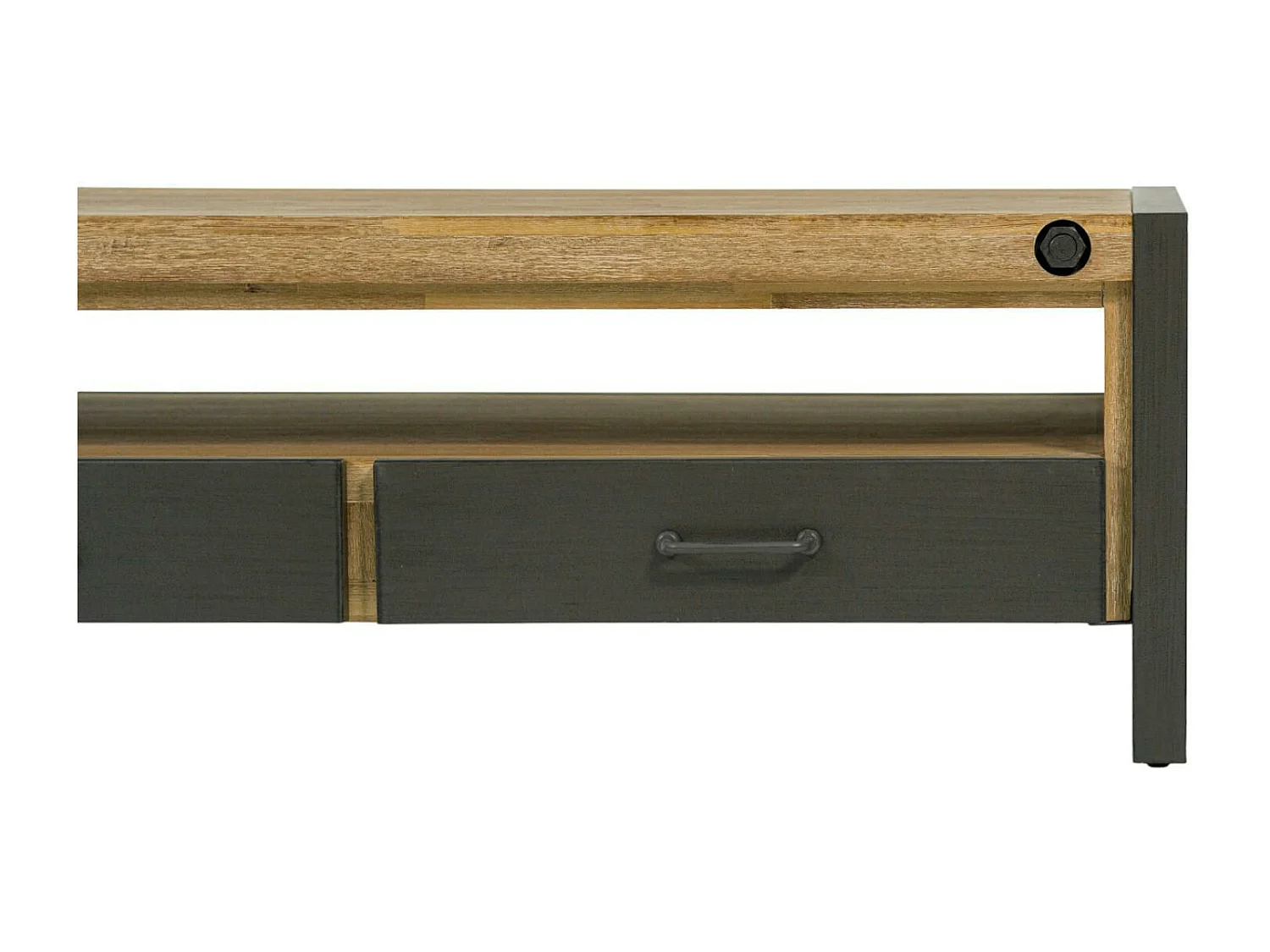 Table basse industrielle bois métal boulons BROOKLYN