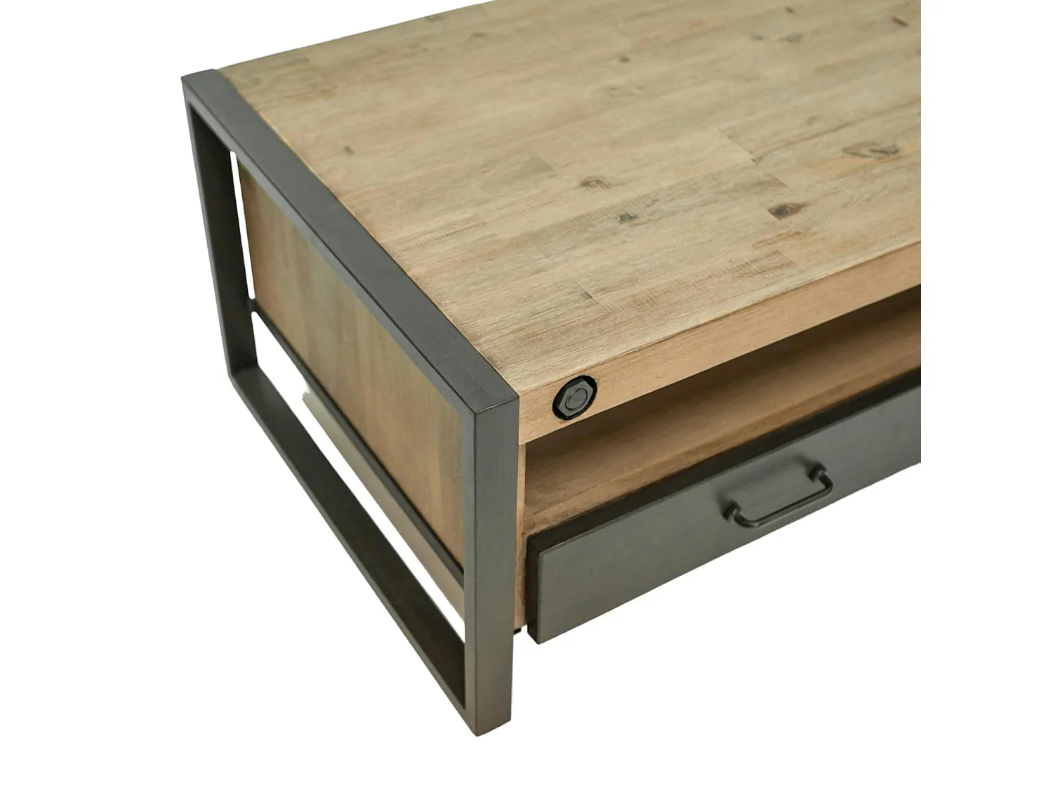 Table basse industrielle bois métal boulons BROOKLYN