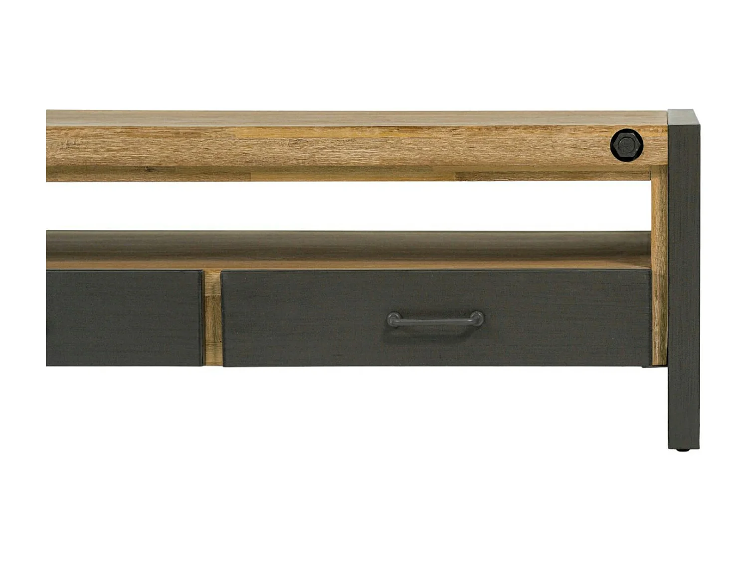 Table basse industrielle bois métal boulons BROOKLYN