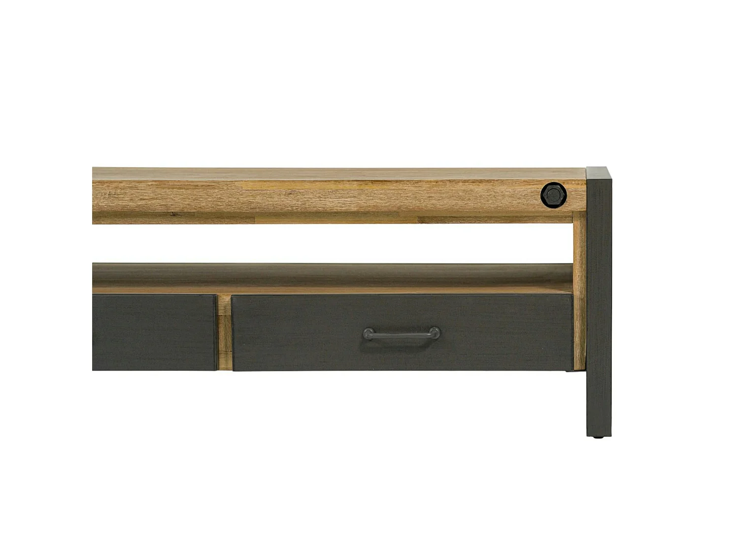Table basse industrielle bois métal boulons BROOKLYN