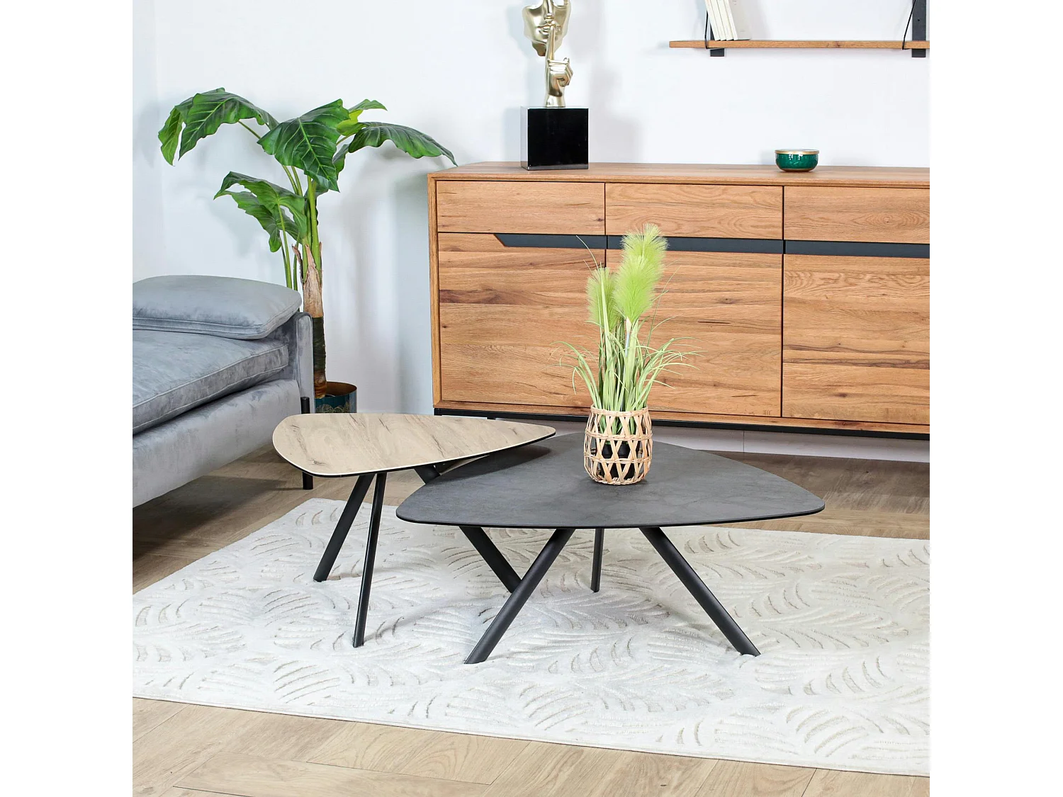Table basse gigogne en céramique forme design (lot de 2 pièces) LOMBARDIE