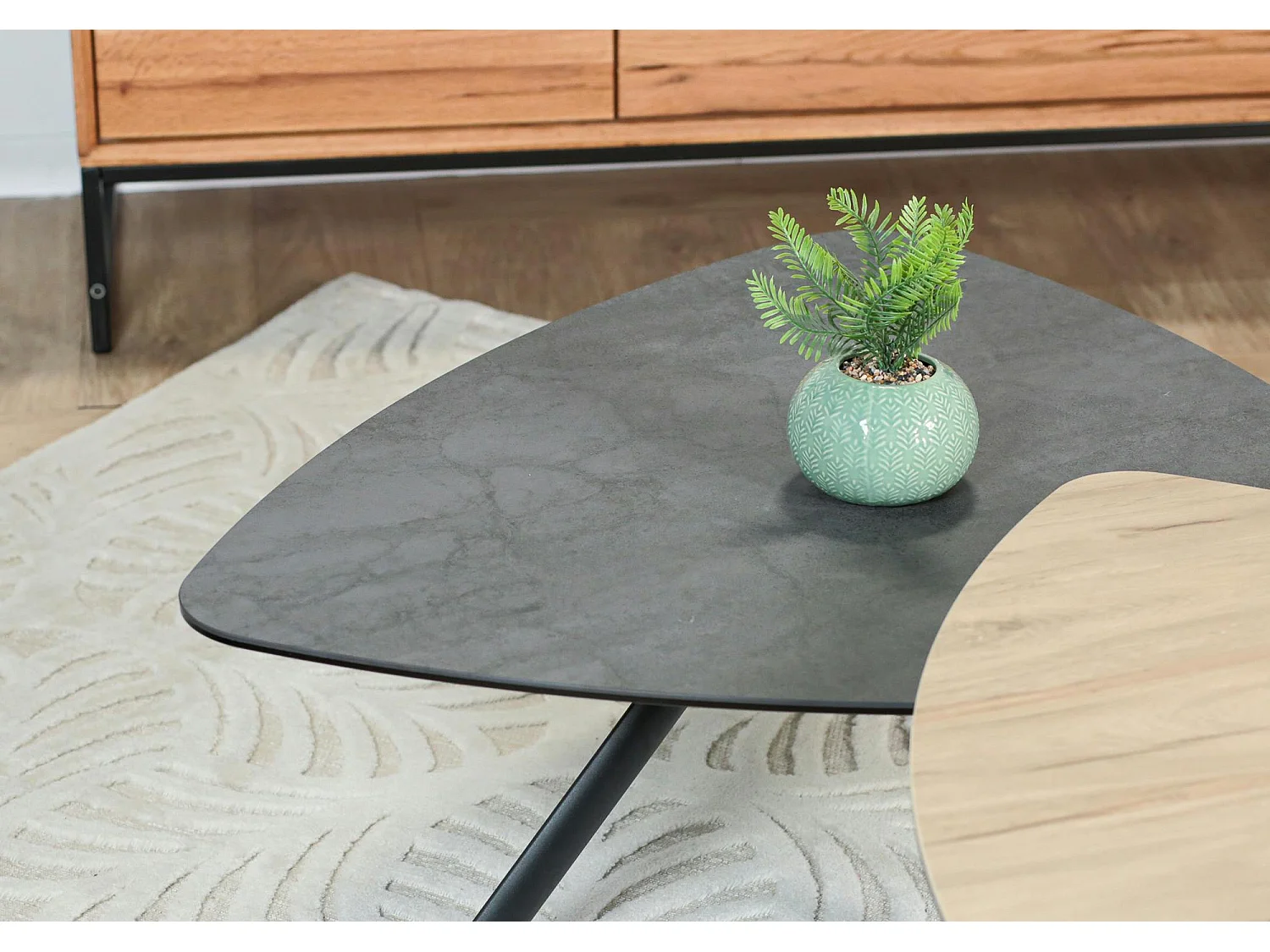 Table basse gigogne en céramique forme design (lot de 2 pièces) LOMBARDIE