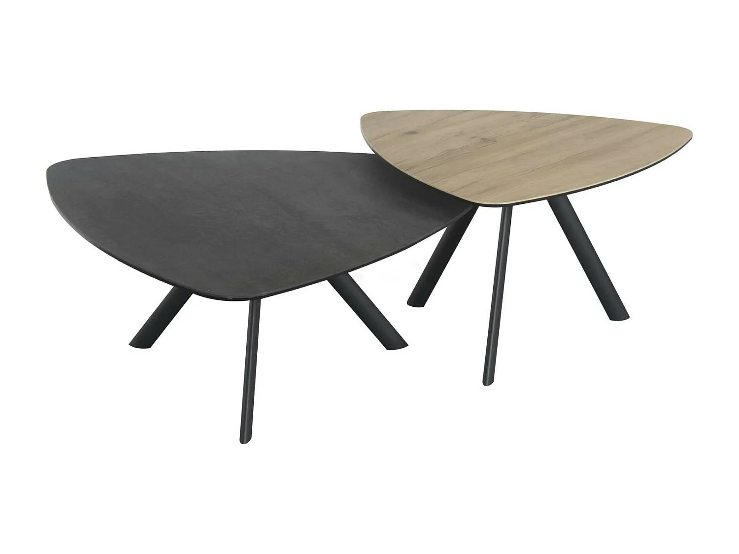 Table basse gigogne en céramique forme design (lot de 2 pièces) LOMBARDIE