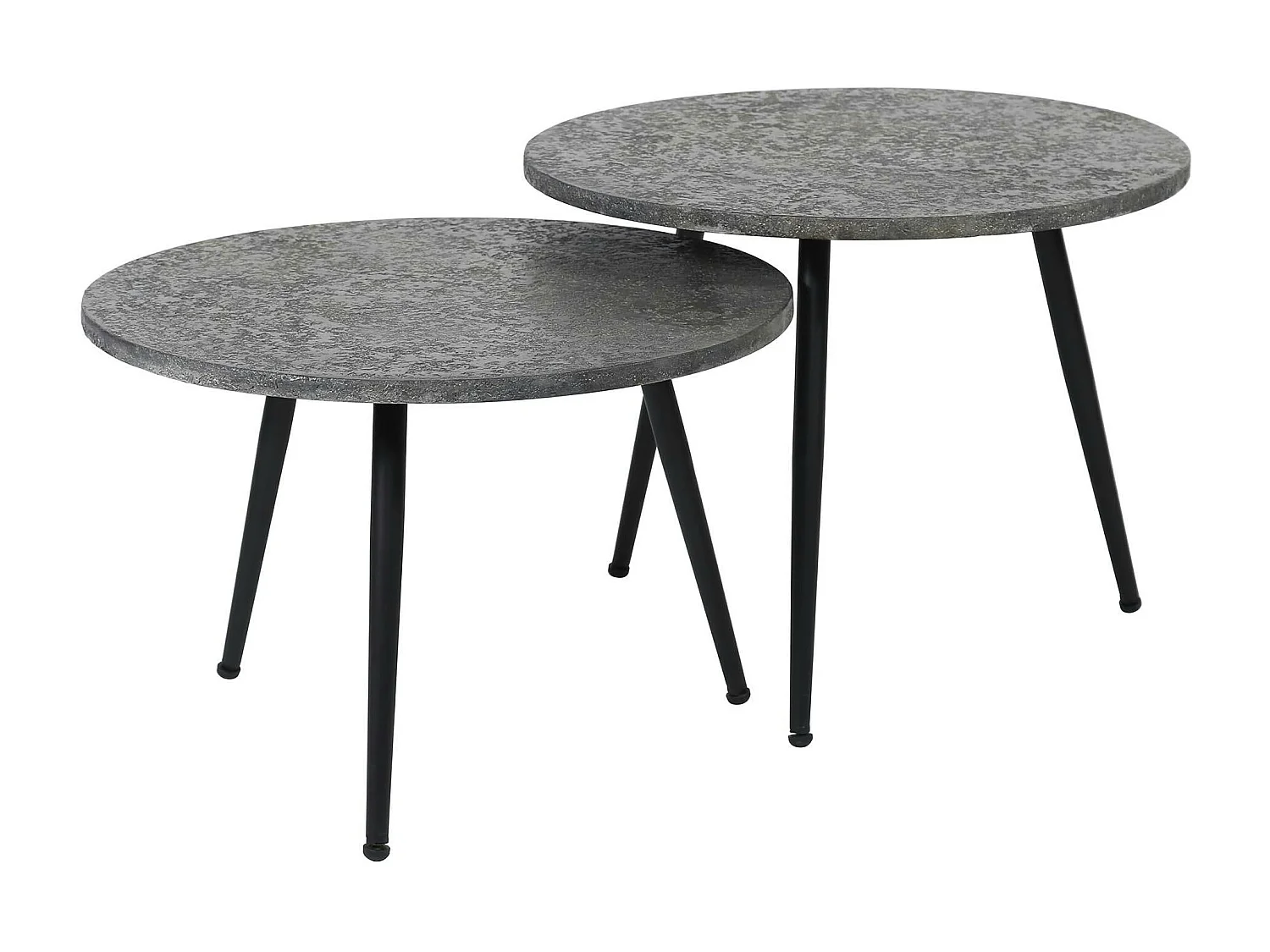 Table gigogne industrielle effet métal (lot de 2)
